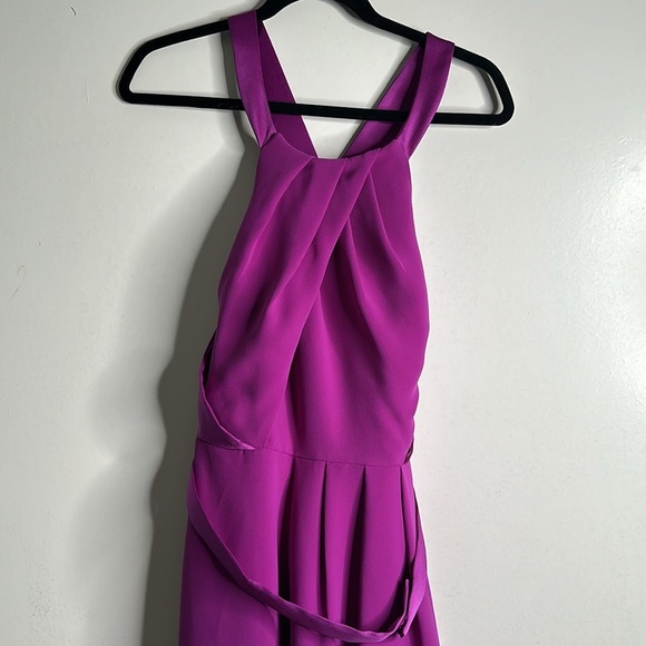 WHITE Vera wang halter cress cross back halter maxi dress s 8 purple formal - Picture 5 of 11